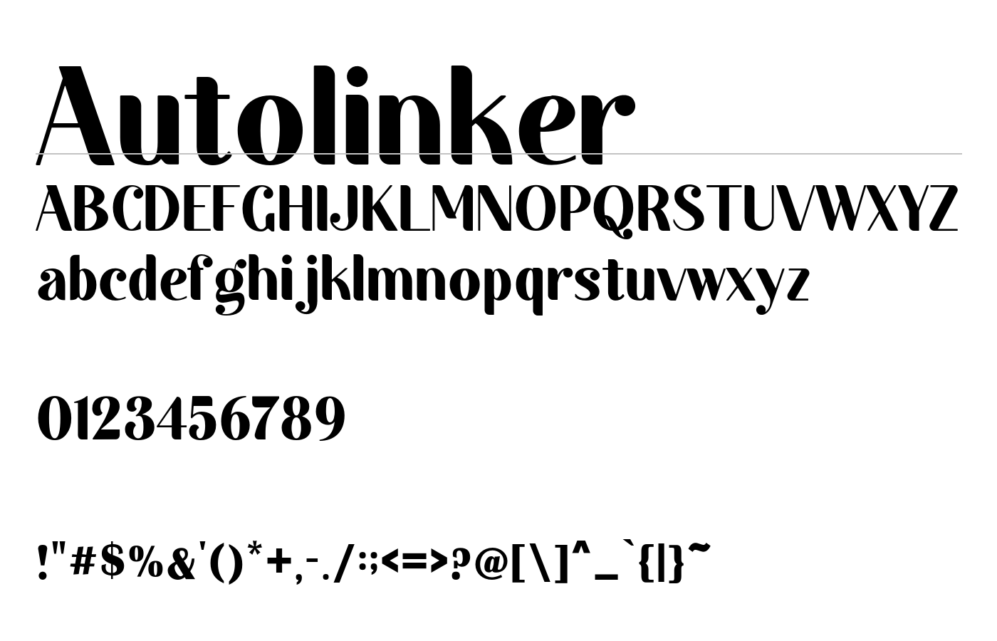 Autolinker Font preview
