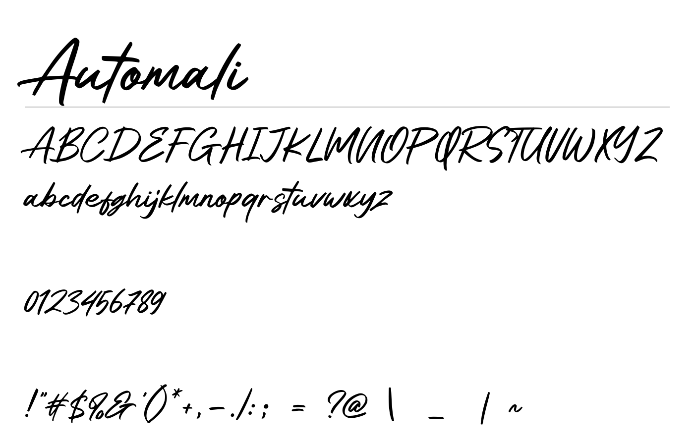 Automali Font preview
