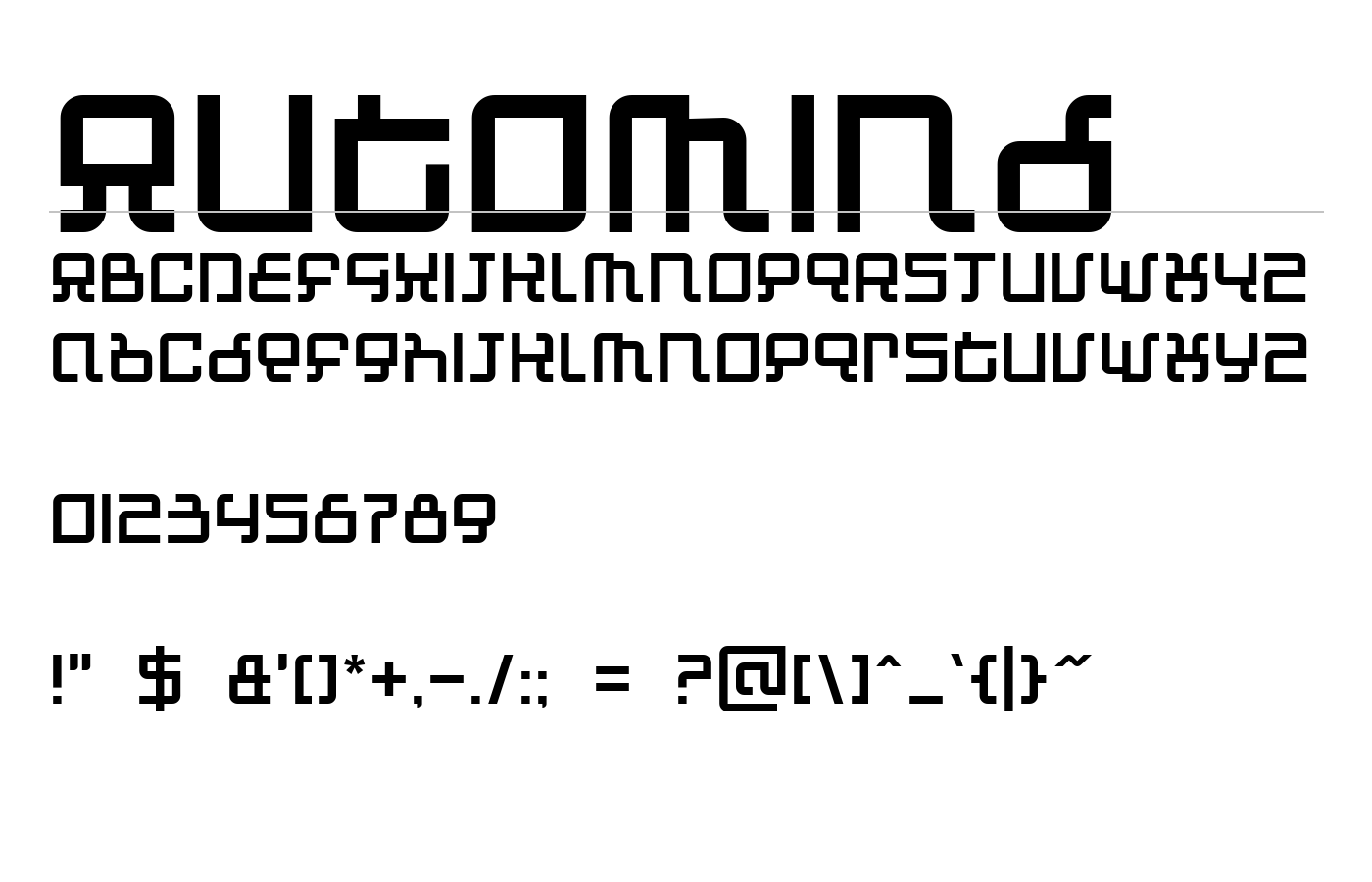 Automind Font preview