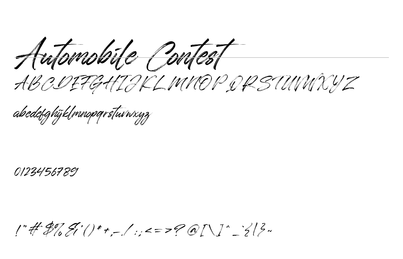 Automobile Contest Font preview