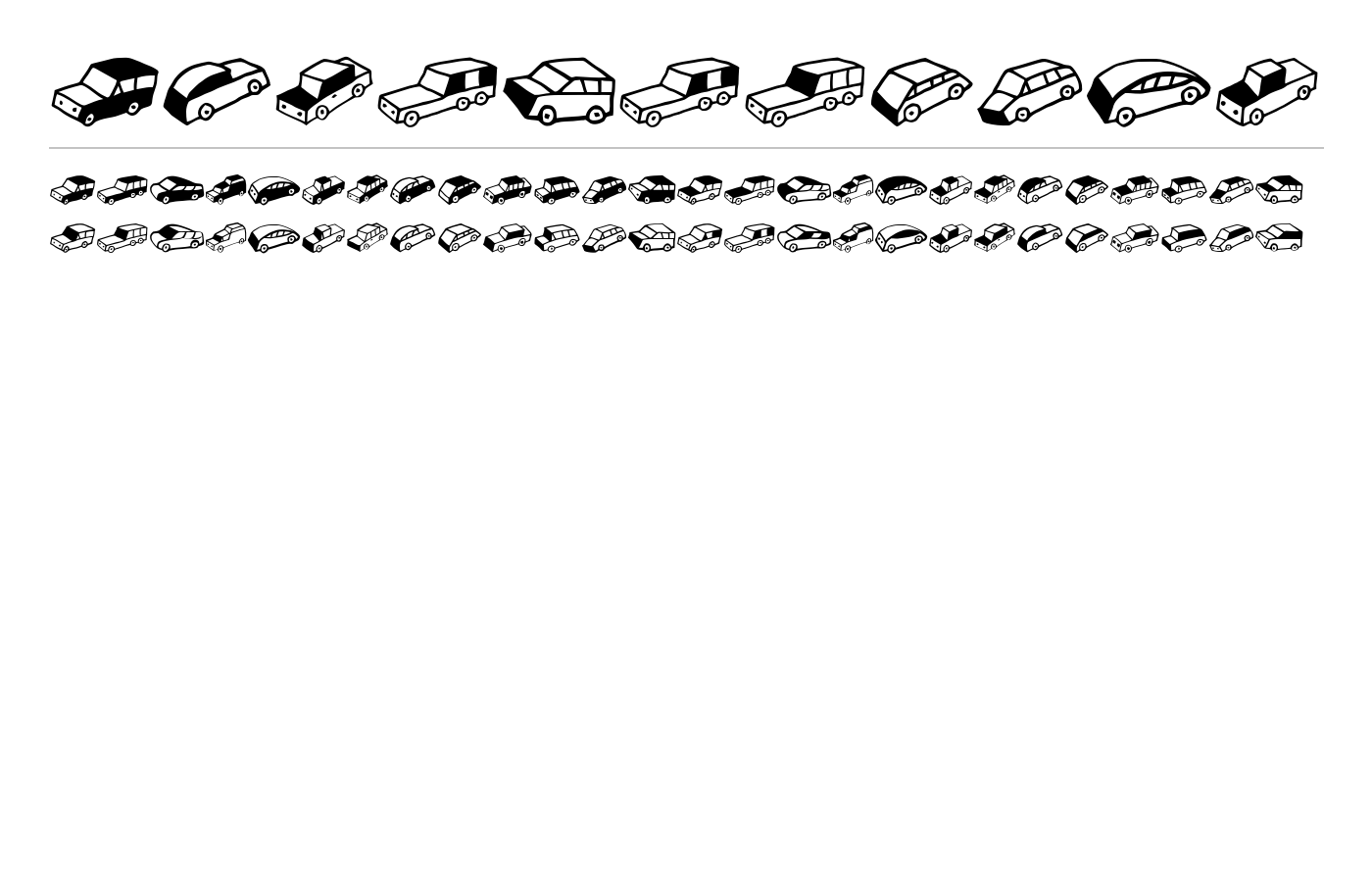 Automobiles Font preview