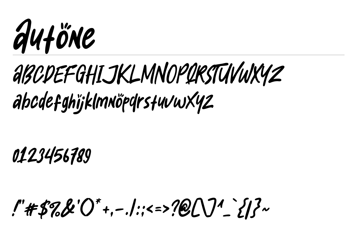 Autone Font preview