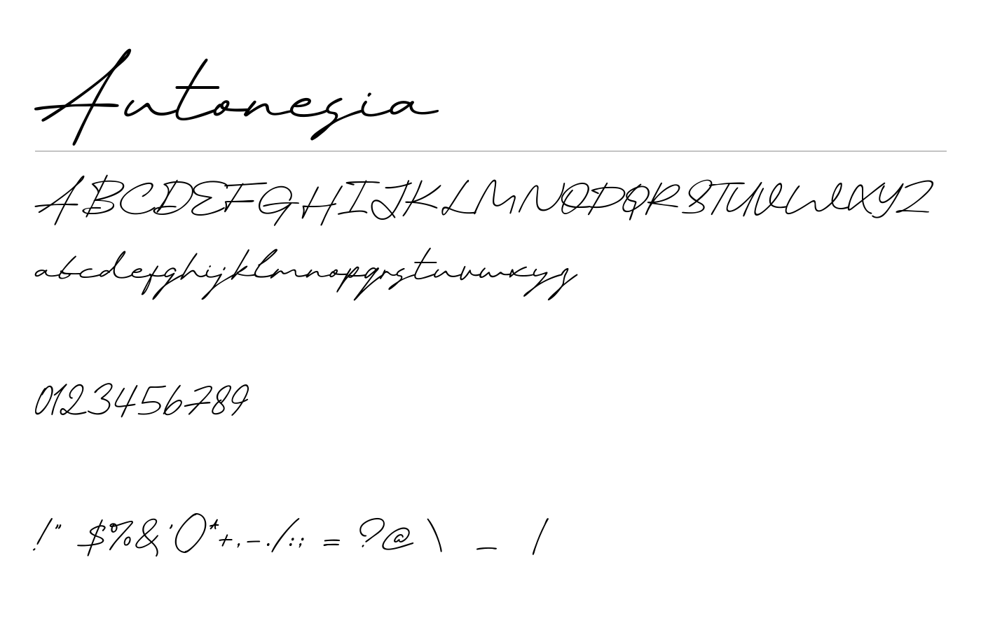 Autonesia Font preview