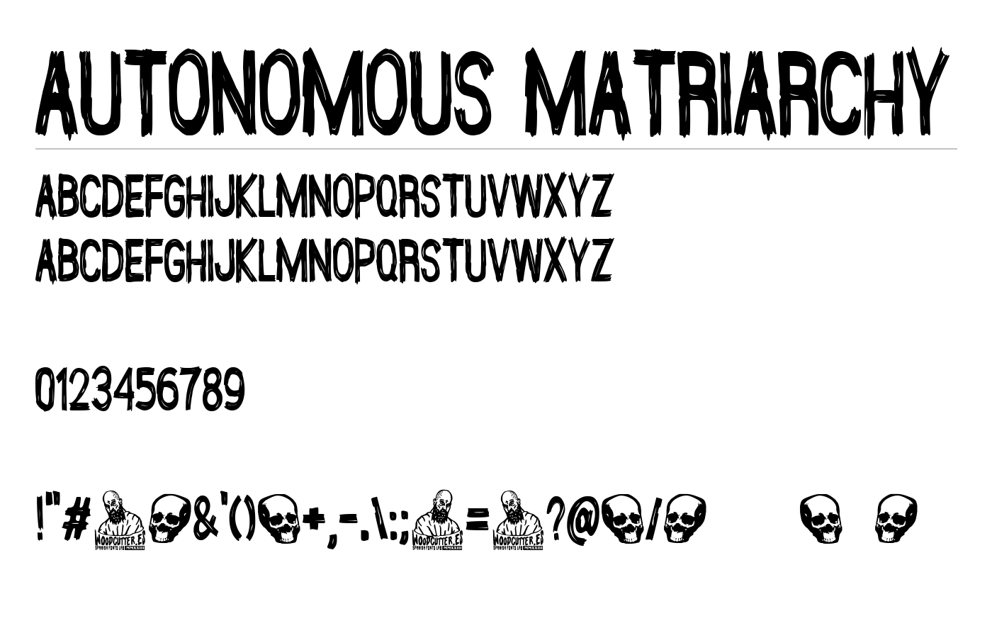 Autonomous Matriarchy Font preview
