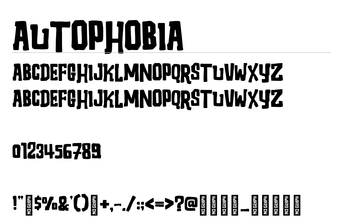 Autophobia Font preview