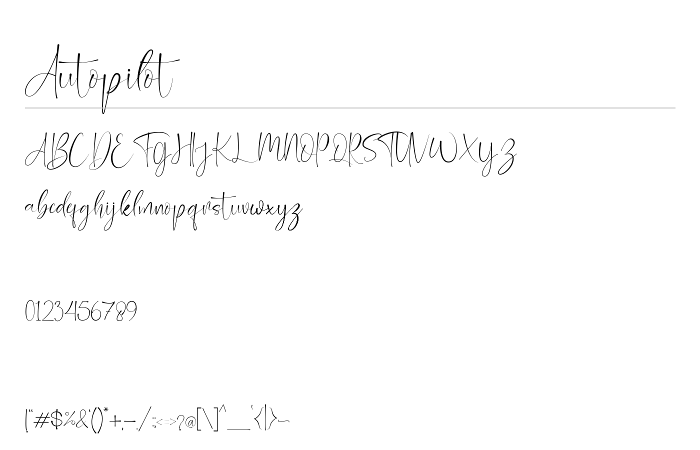 Autopilot Font preview