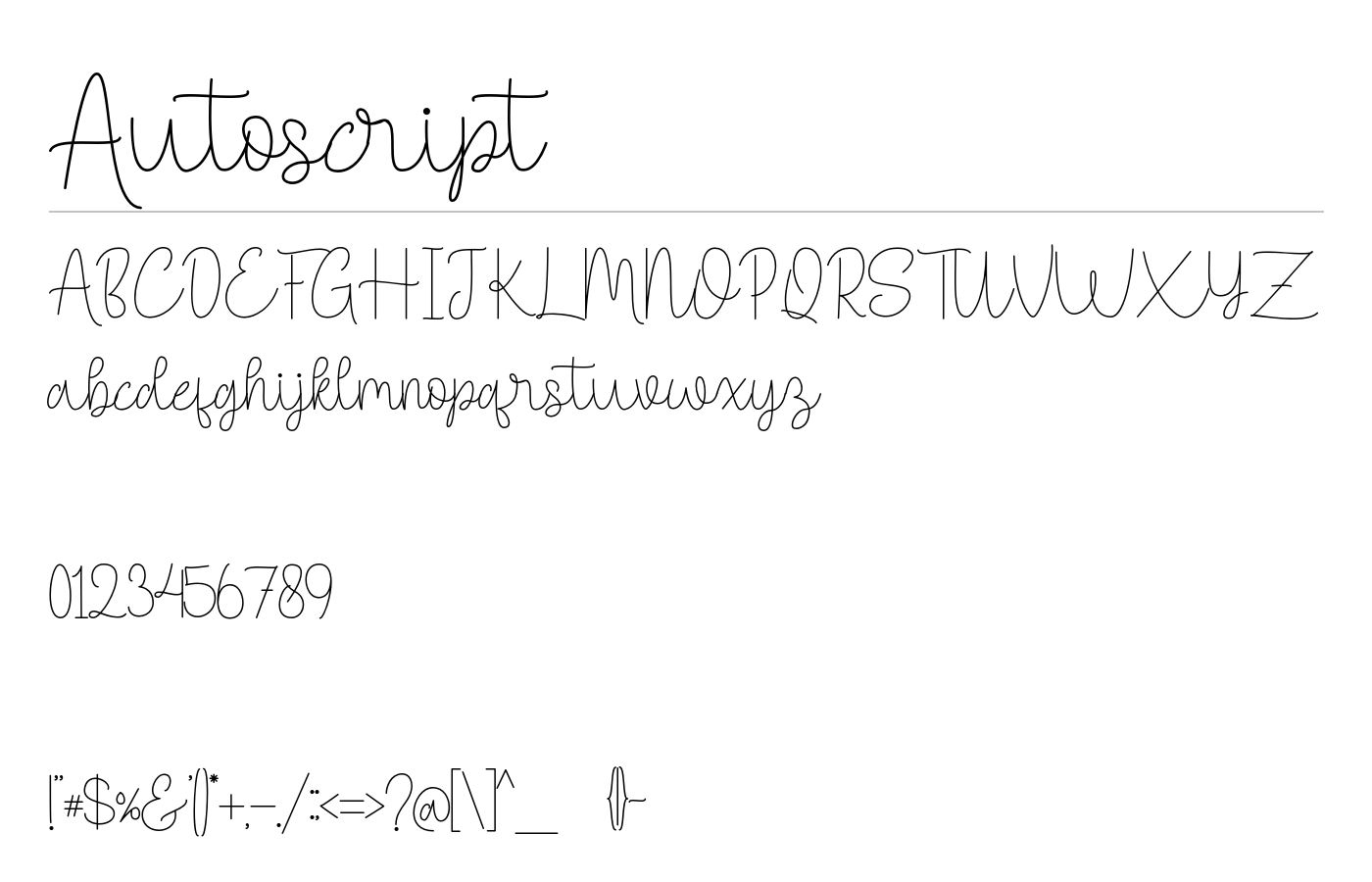 Autoscript Font preview