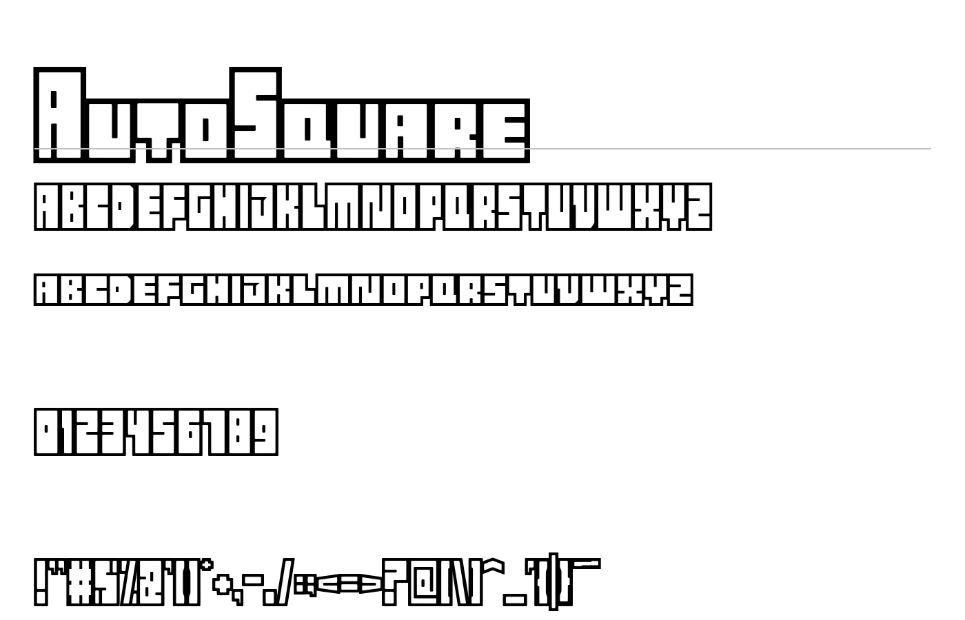 AutoSquare Font preview
