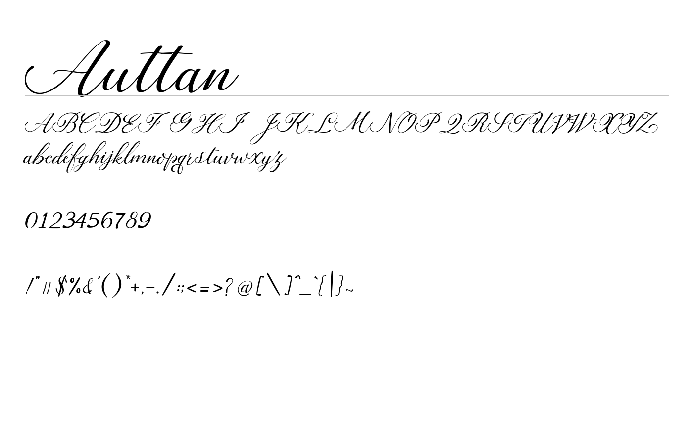 Auttan Font preview
