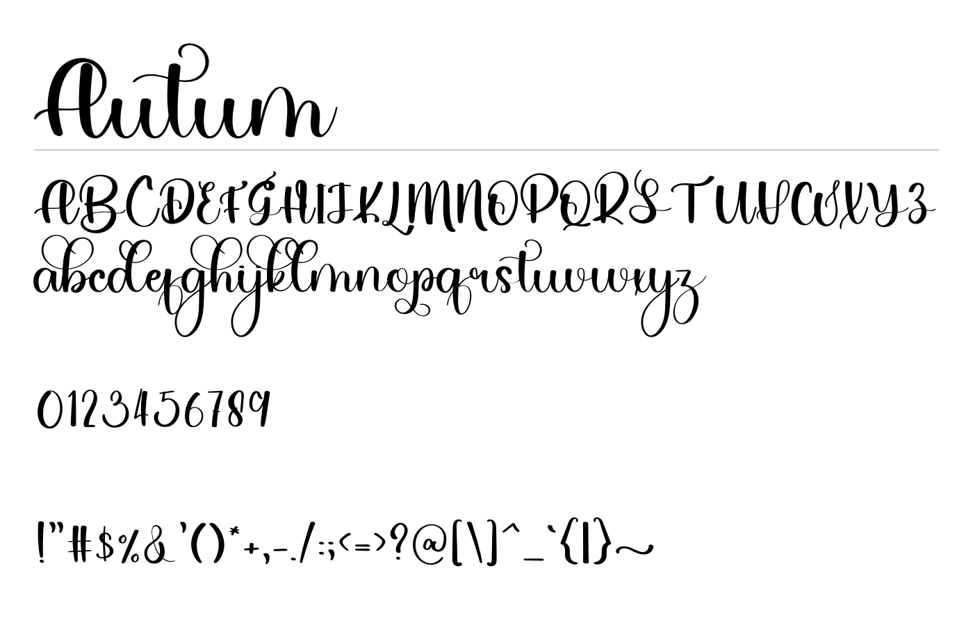 Autum Font preview