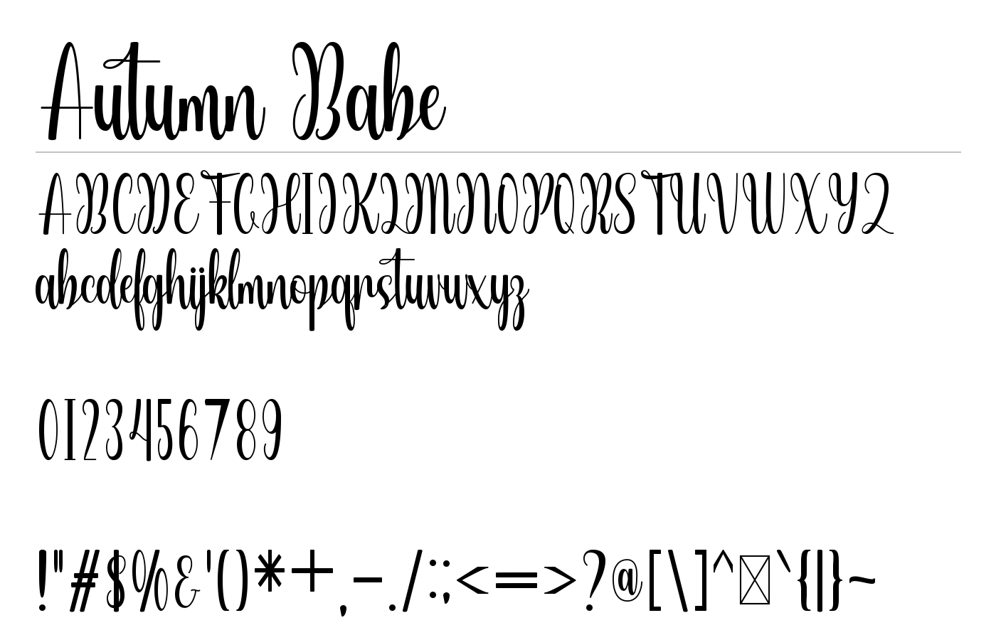 Autumn Babe Font preview