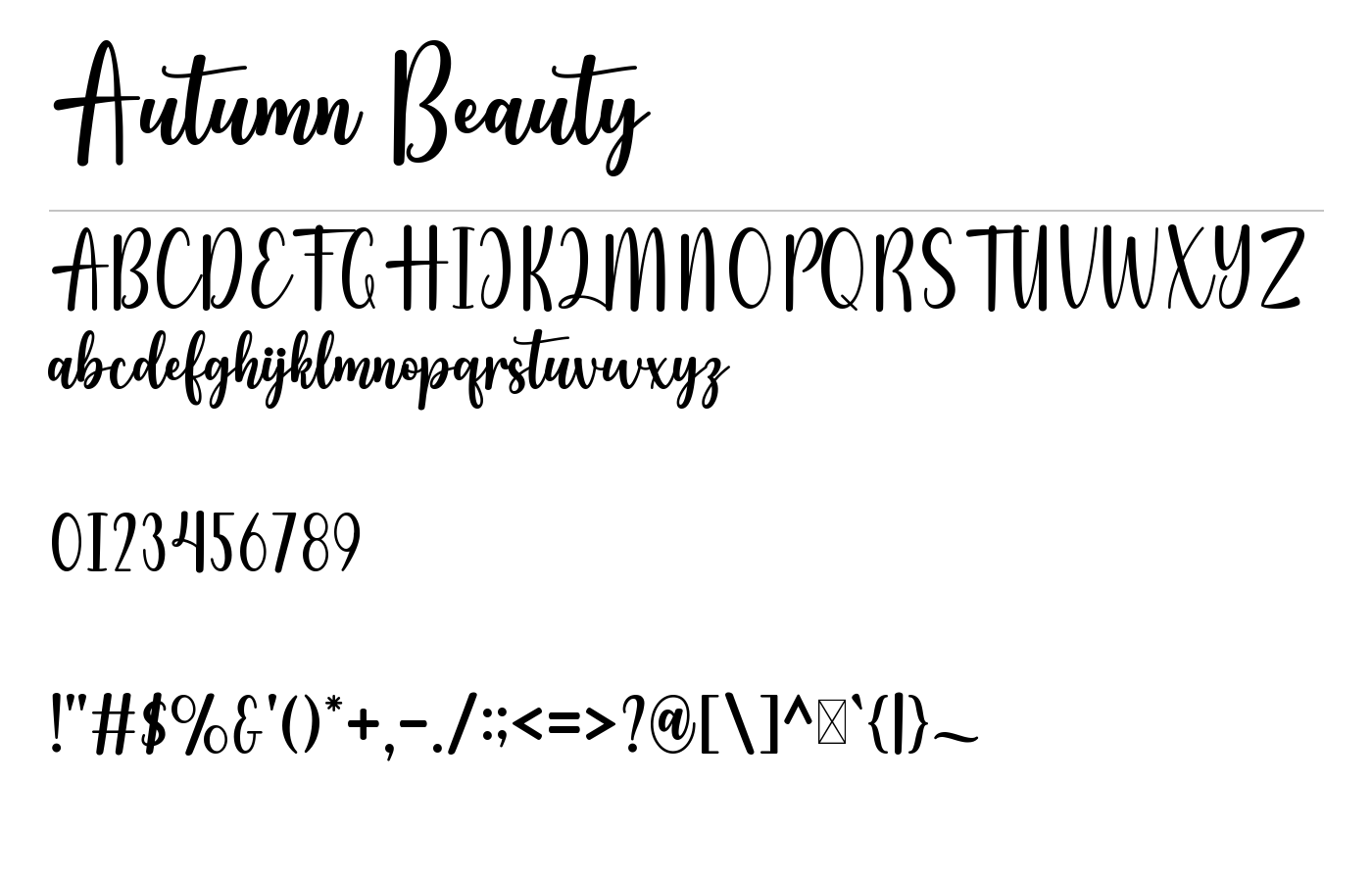 Autumn Beauty Font preview