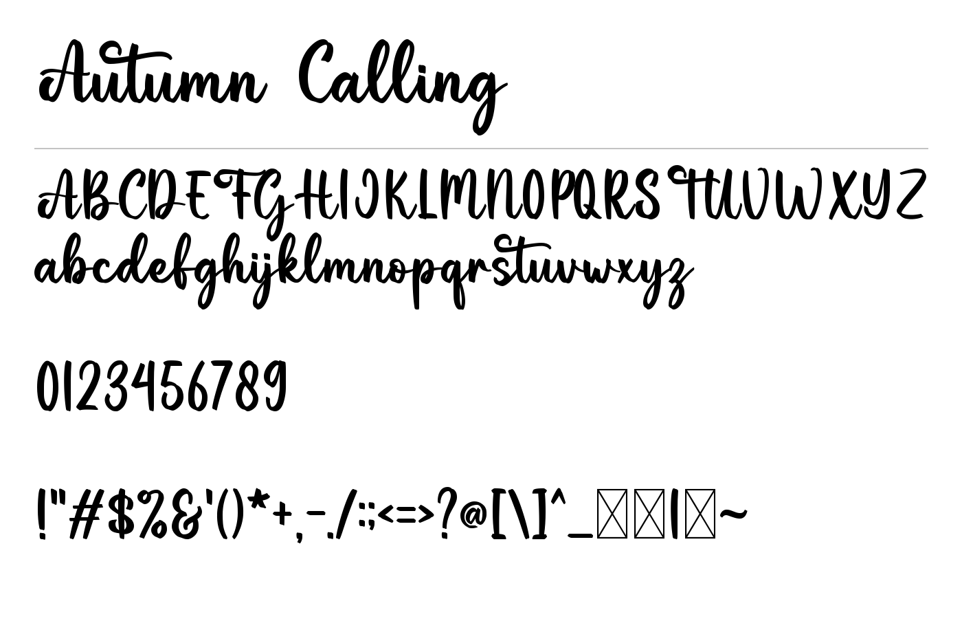 Autumn Calling Font preview