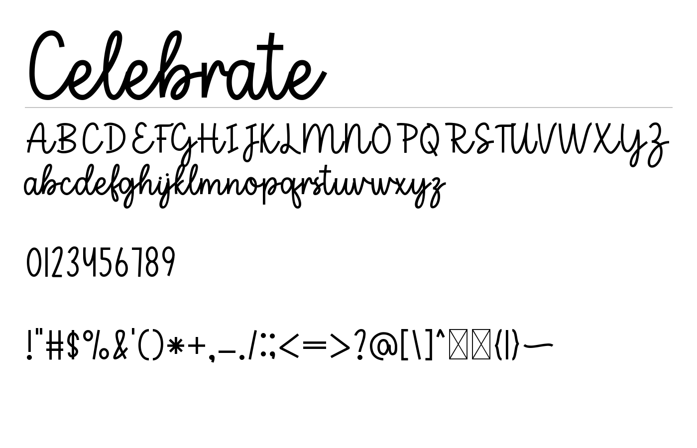 Celebrate Font preview