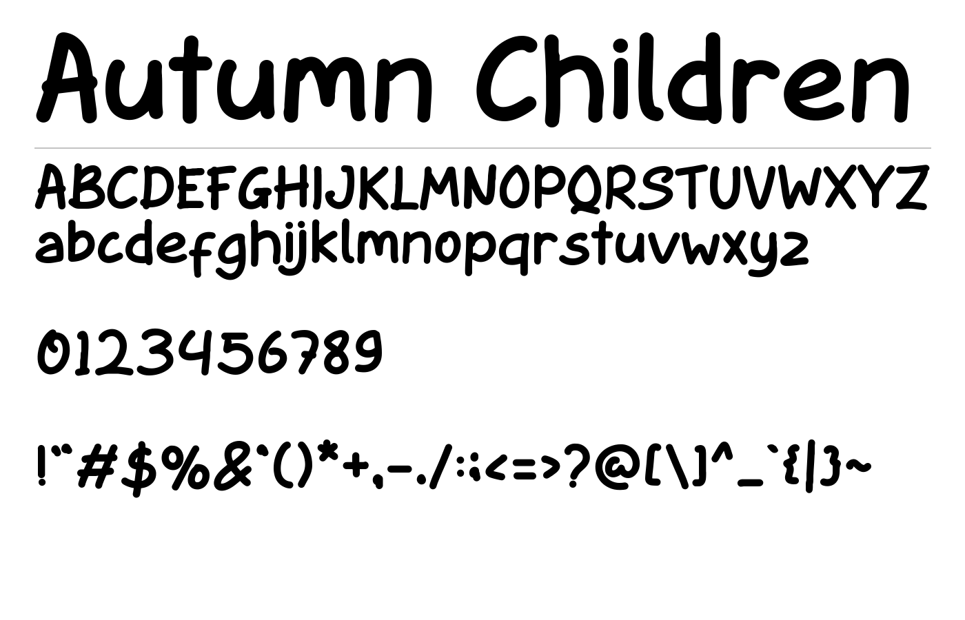 Autumn Children Font preview