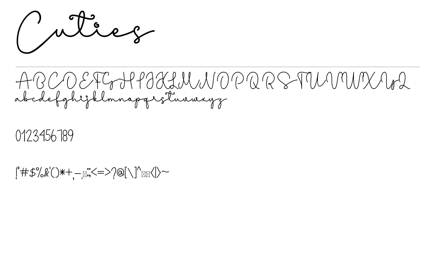 Cuties Font preview