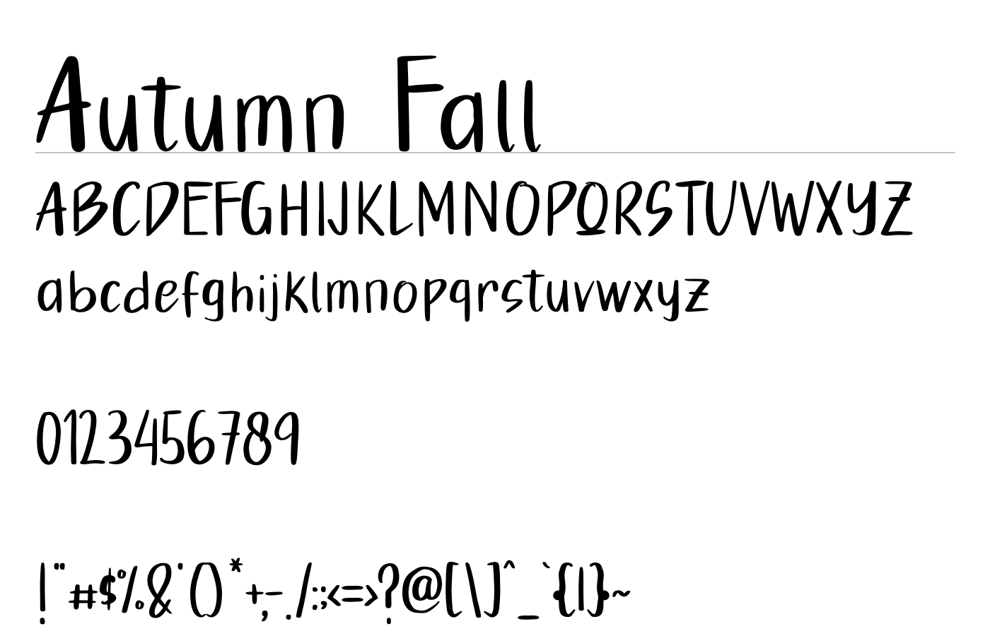 Autumn Fall Font preview