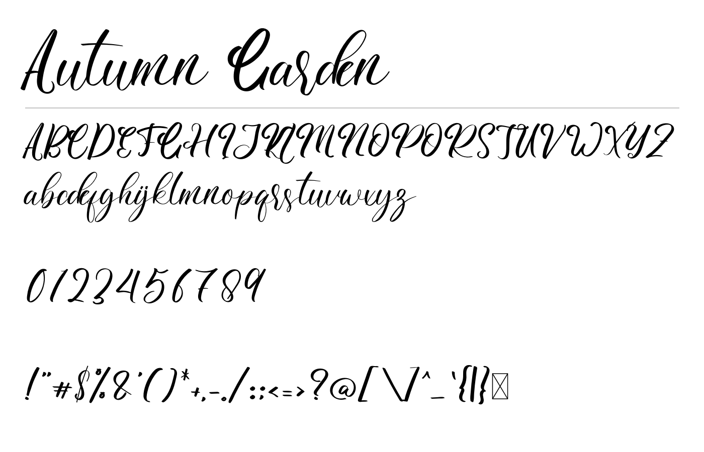 Autumn Garden Font preview
