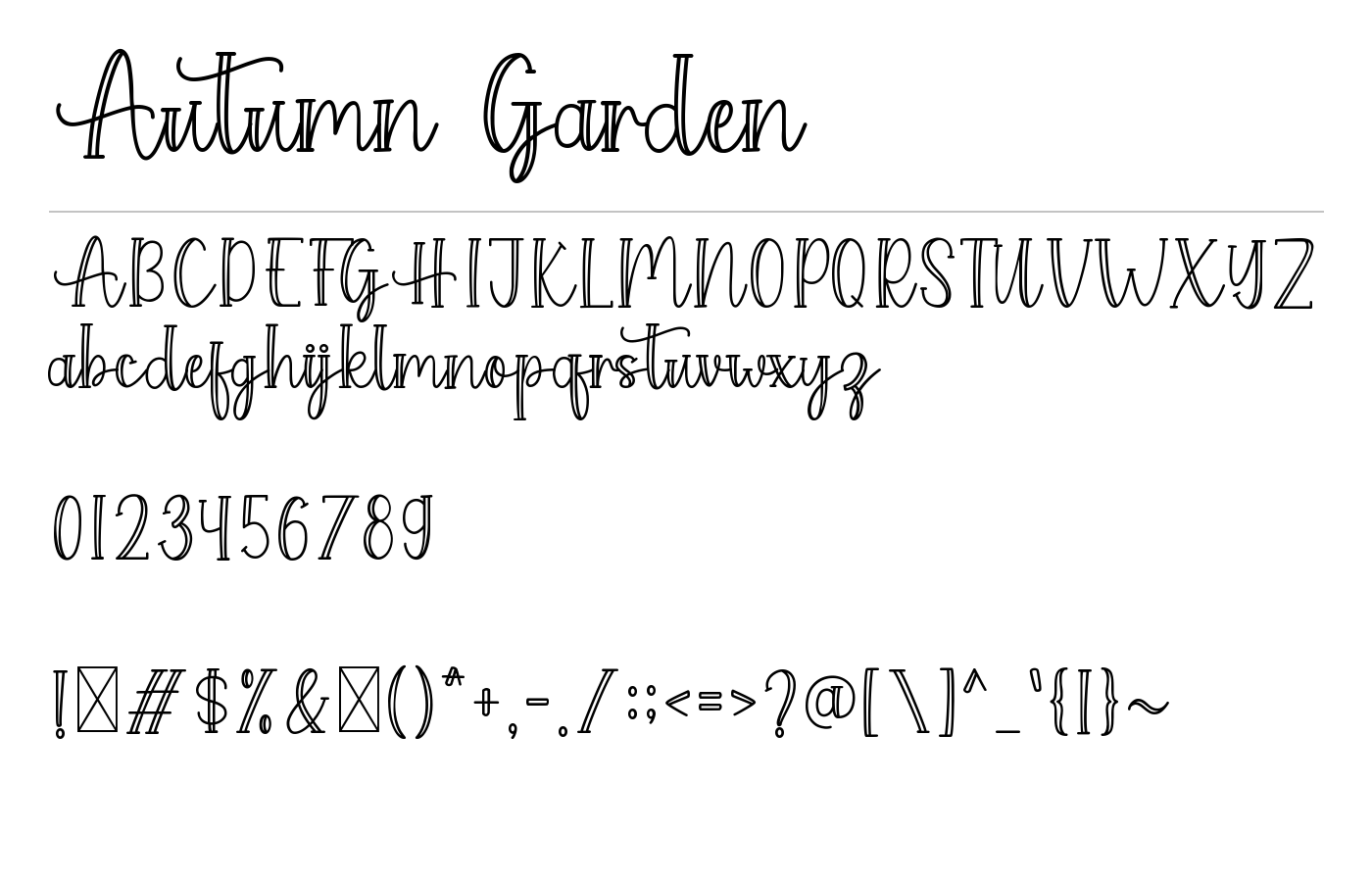 Autumn Garden Font preview