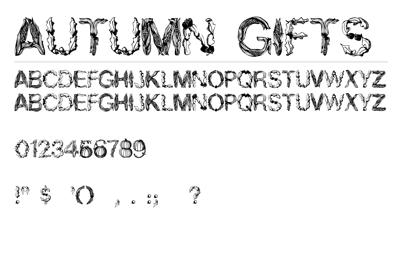 Autumn Gifts Font preview