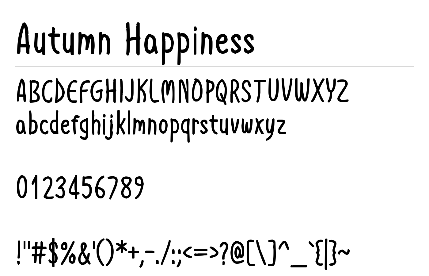 Autumn Happiness Font preview