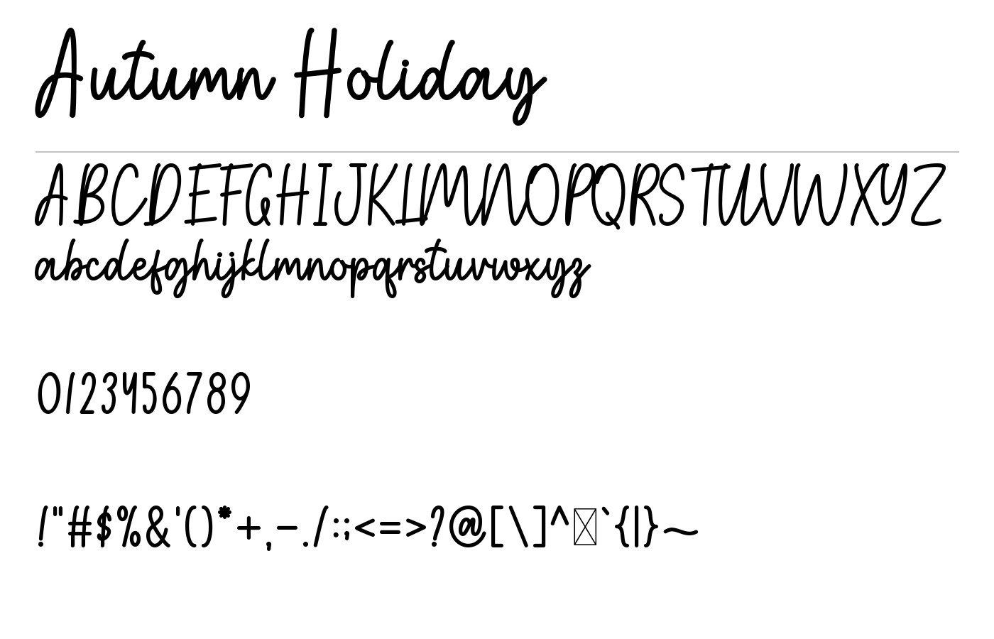 Autumn Holiday Font preview