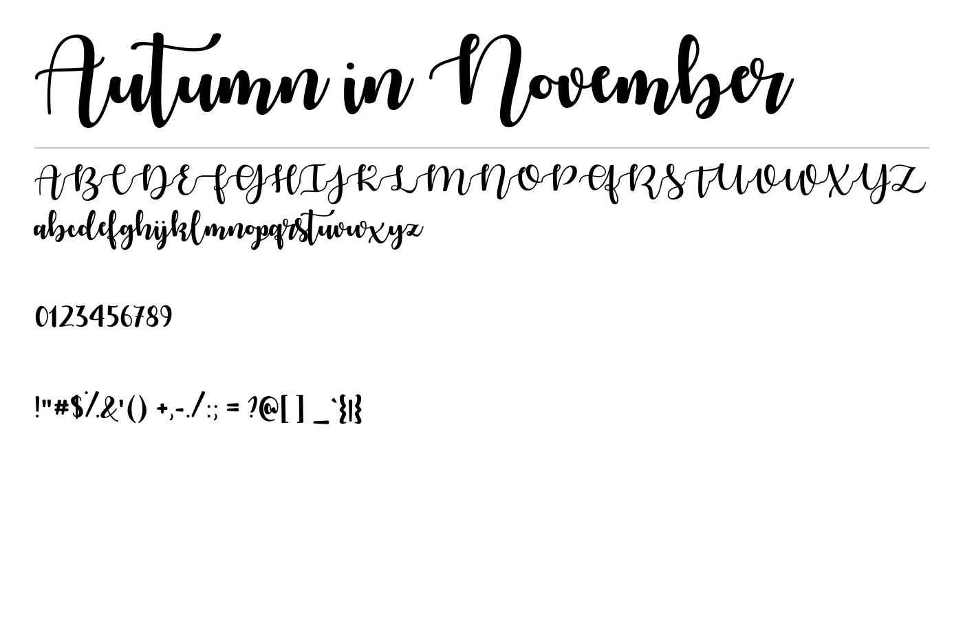 Autumn in November Font preview