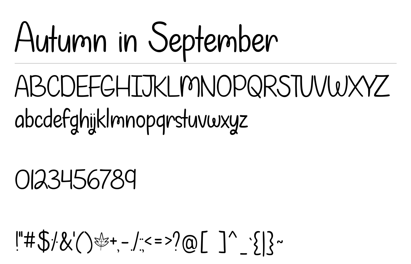 Autumn in September Font preview