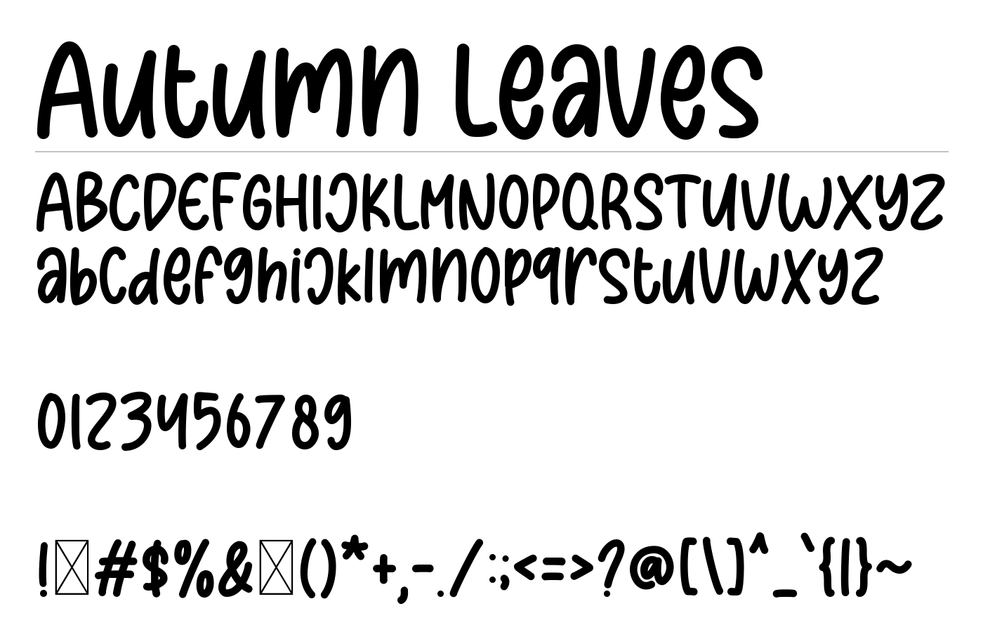 Autumn Leaves Font preview