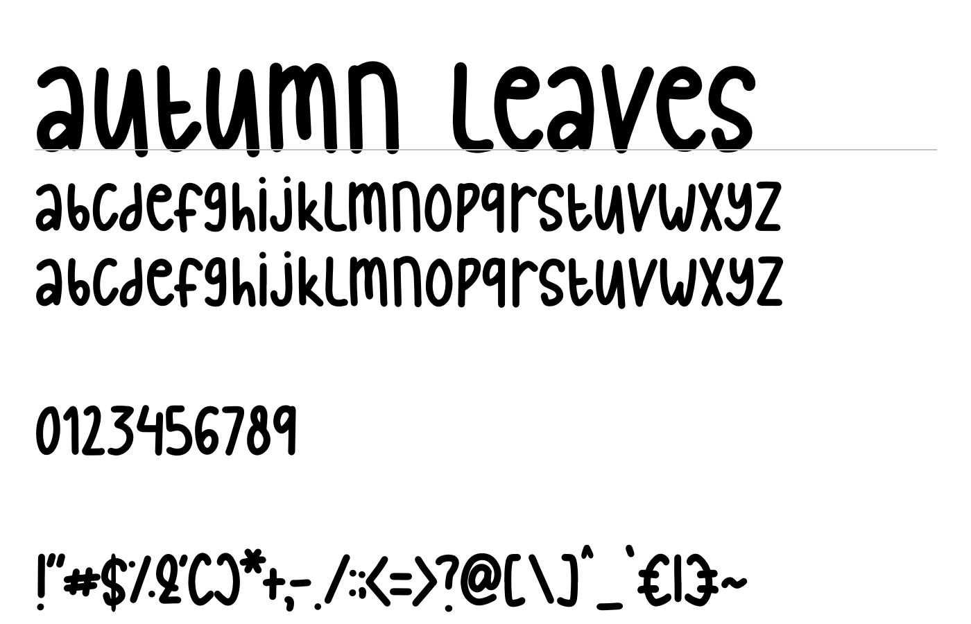 Autumn Leaves Font preview
