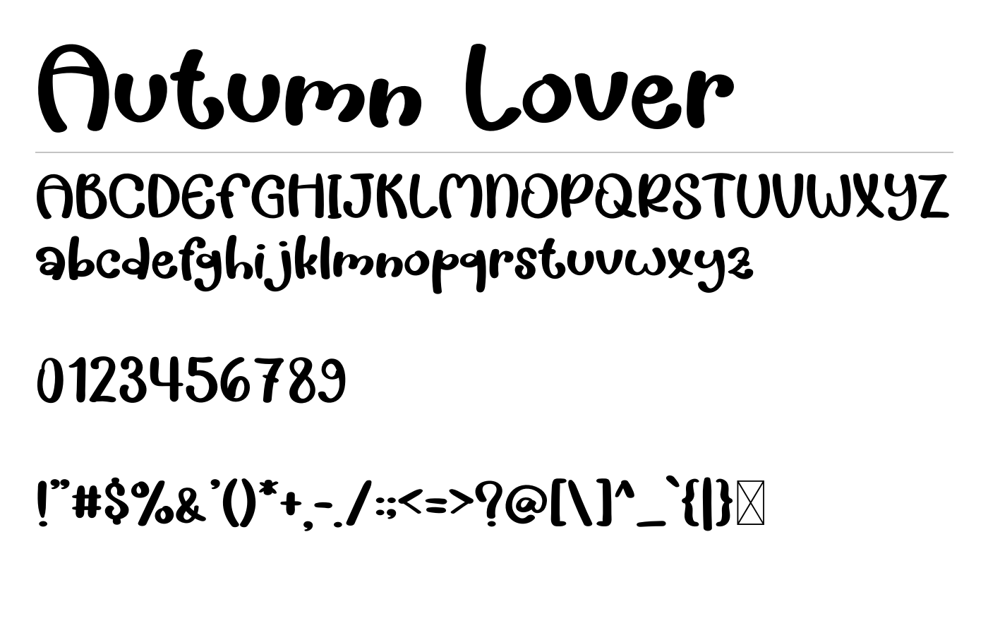 Autumn Lover Font preview
