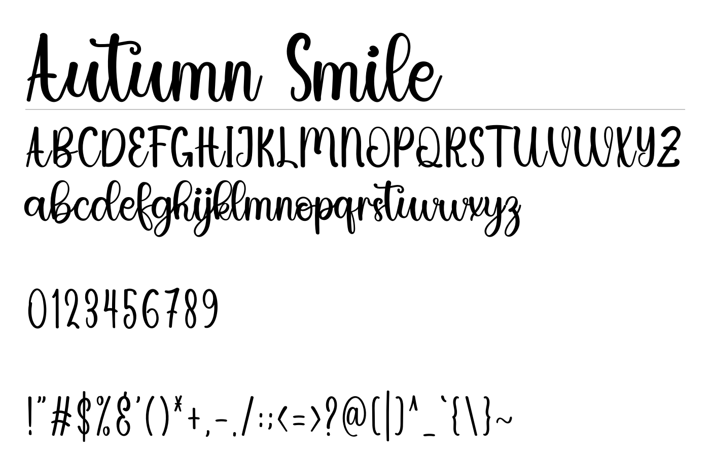 Autumn Smile Font preview