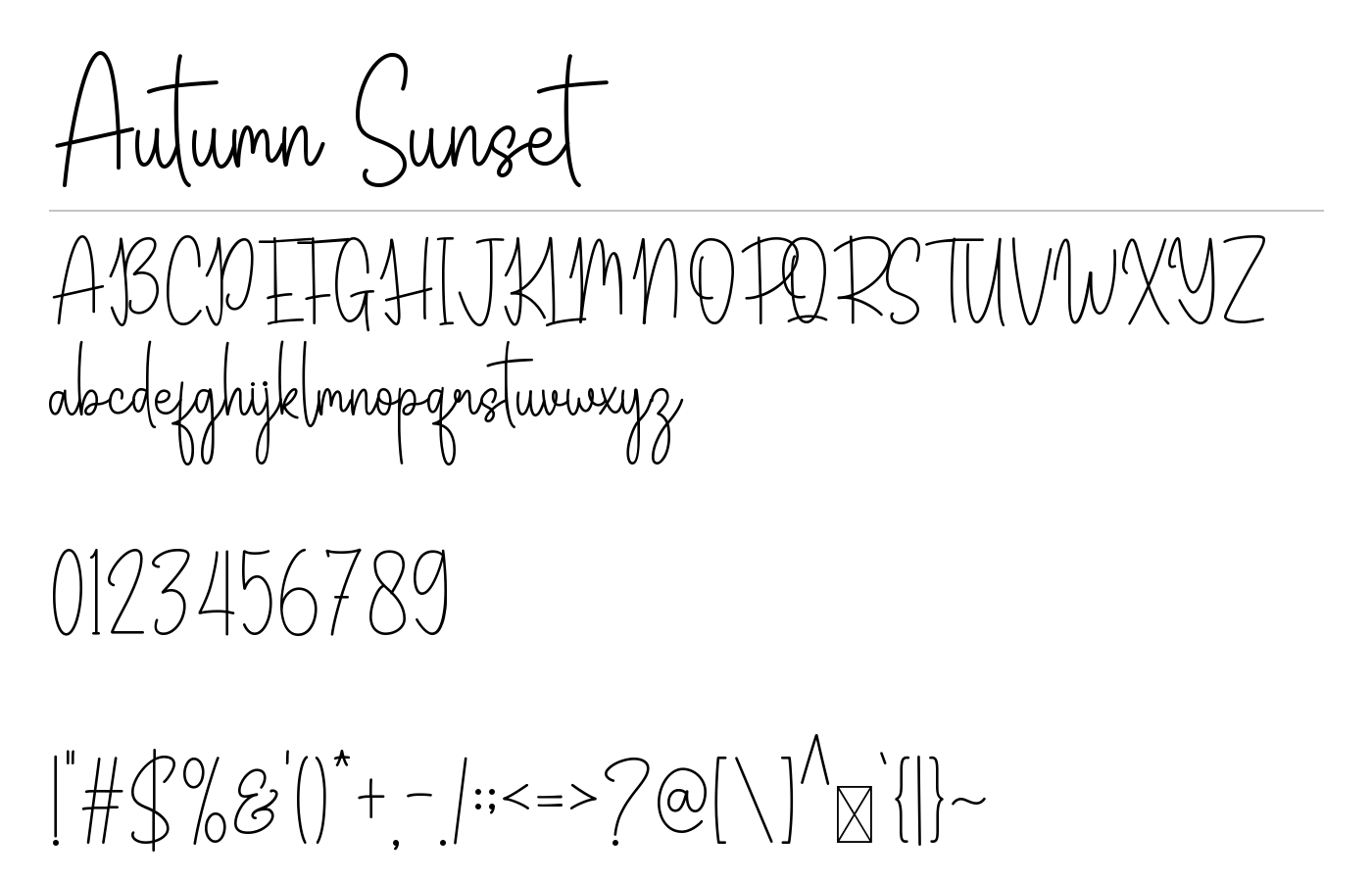 Autumn Sunset Font preview