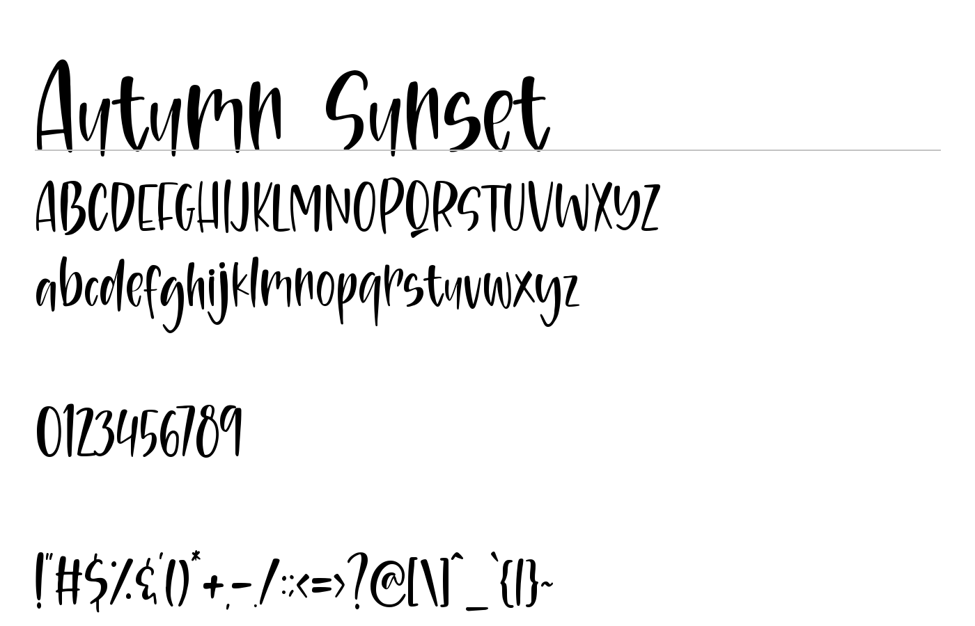 Autumn Sunset Font preview