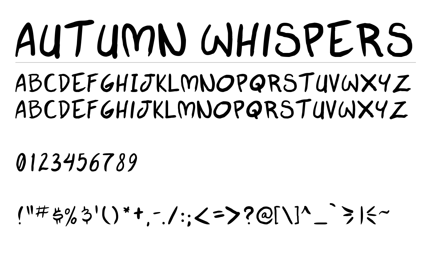 autumn whispers Font preview