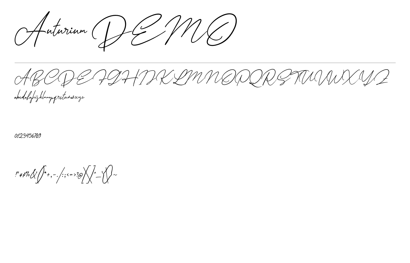 Auturium DEMO Font preview