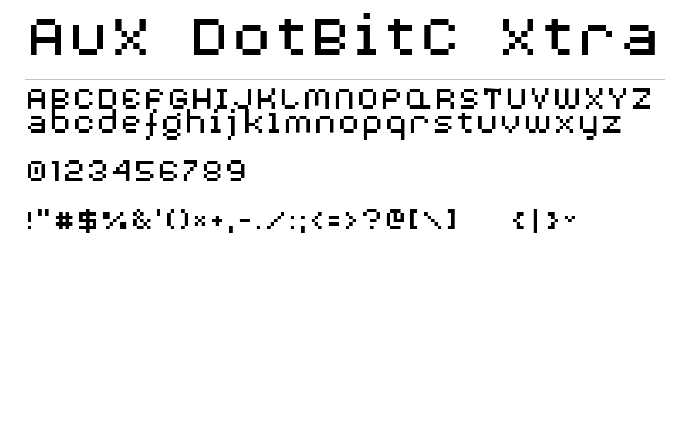AuX DotBitC Xtra Font preview