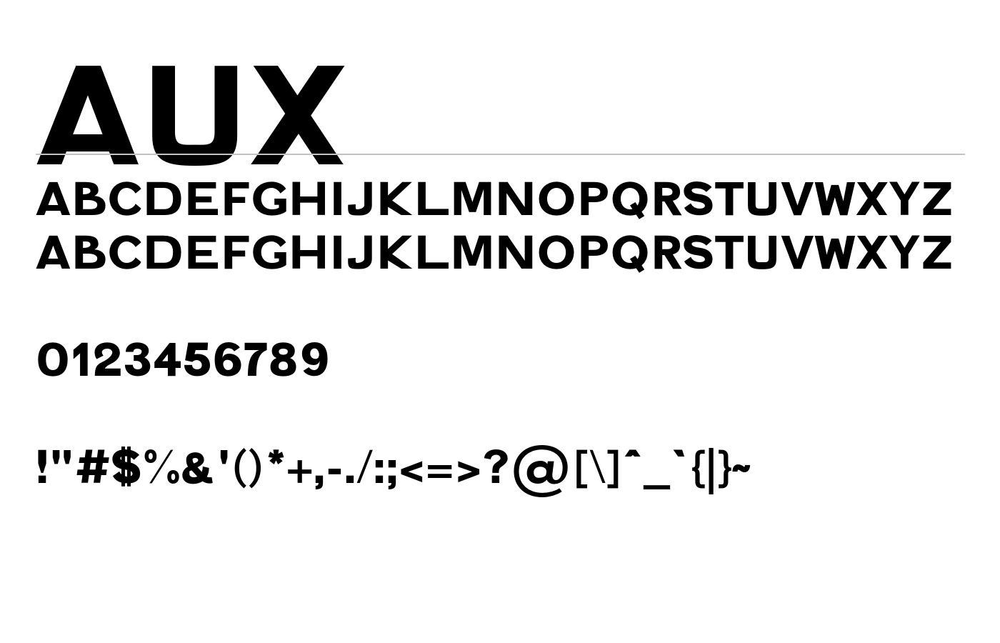 Aux Font preview