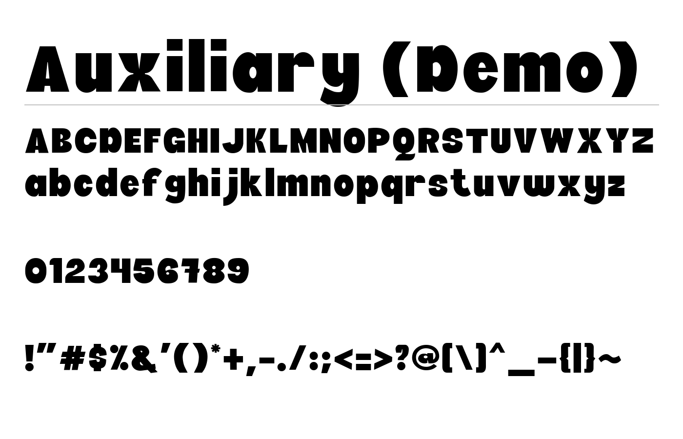 Auxiliary (Demo) Font preview