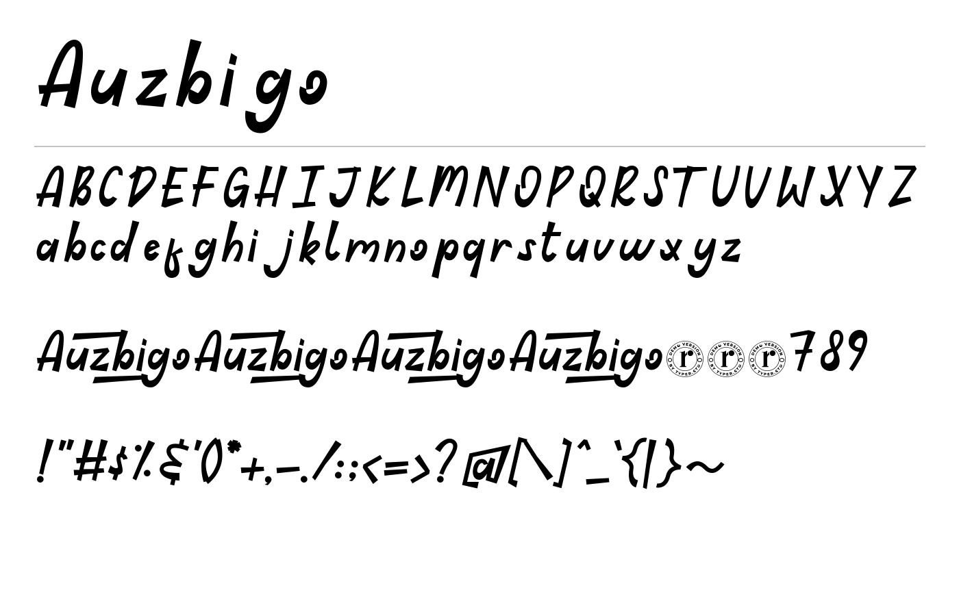 Auzbigo Font preview