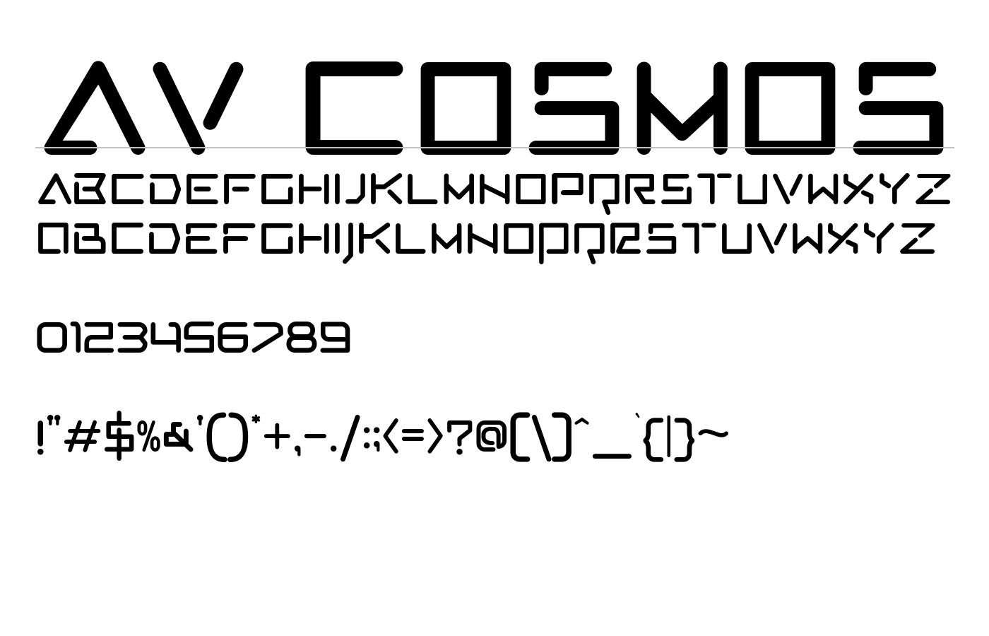 AV Cosmos Font preview