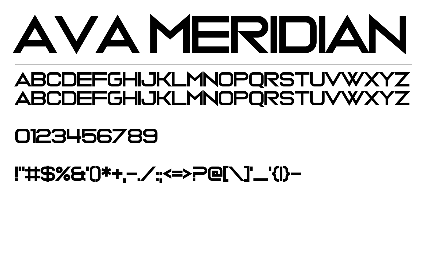 Ava Meridian Font preview