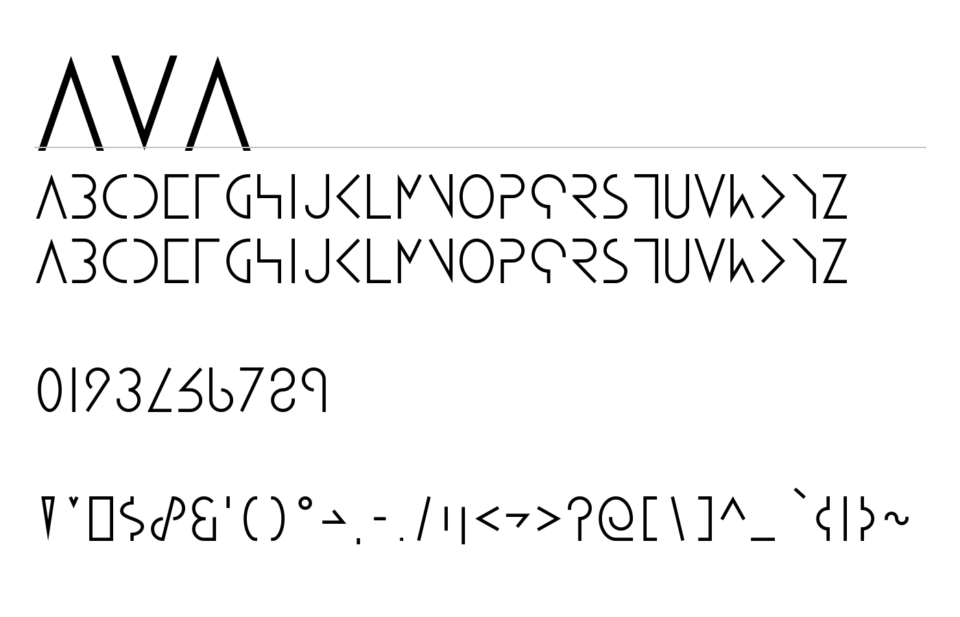 AVA Font preview
