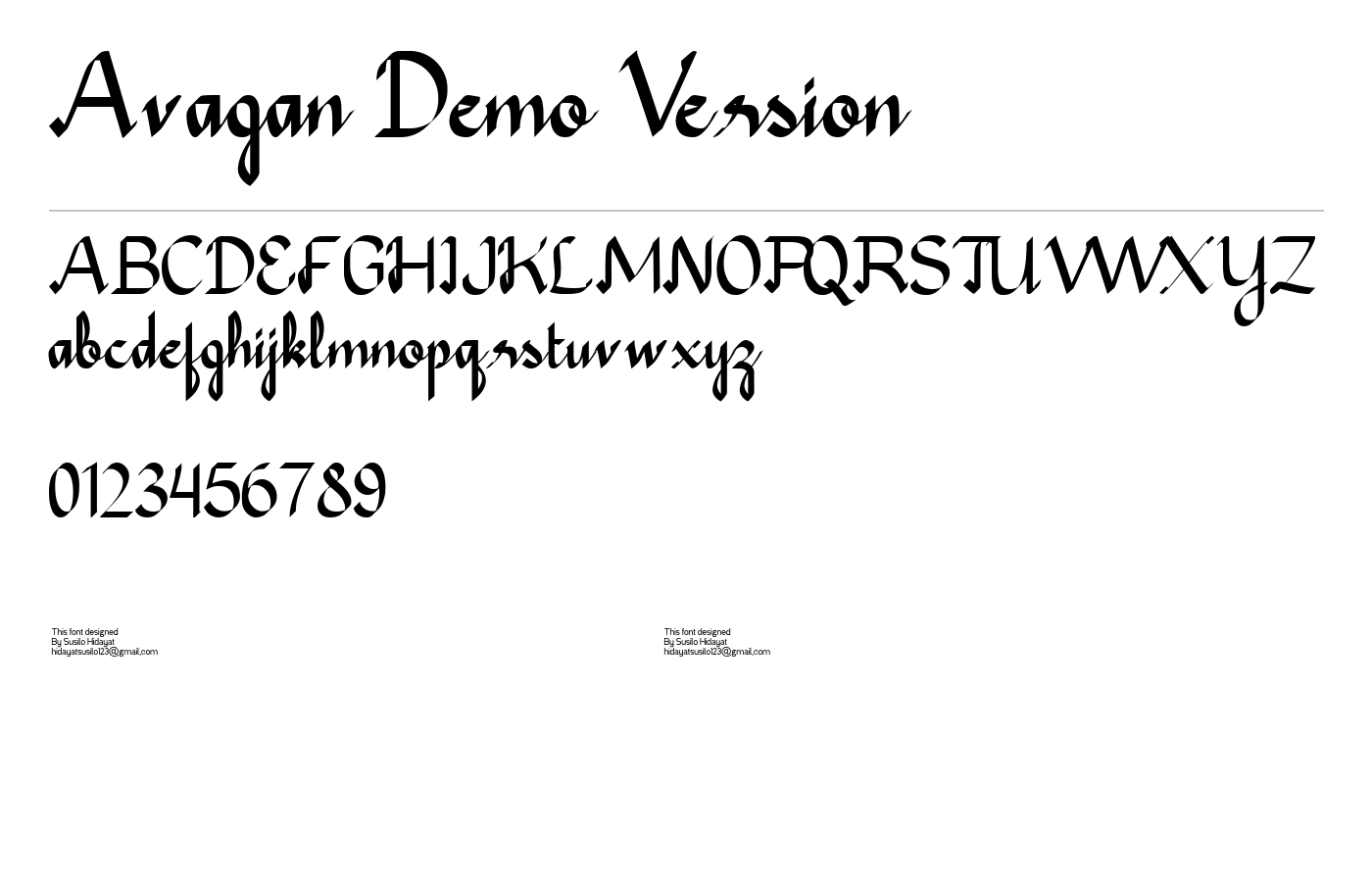 Avagan Font preview