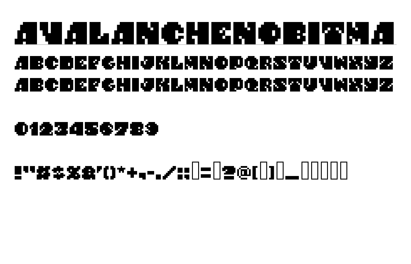 AvalanchenoBitma Font preview