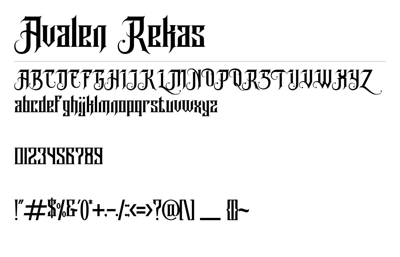 Avalen Rekas Font preview
