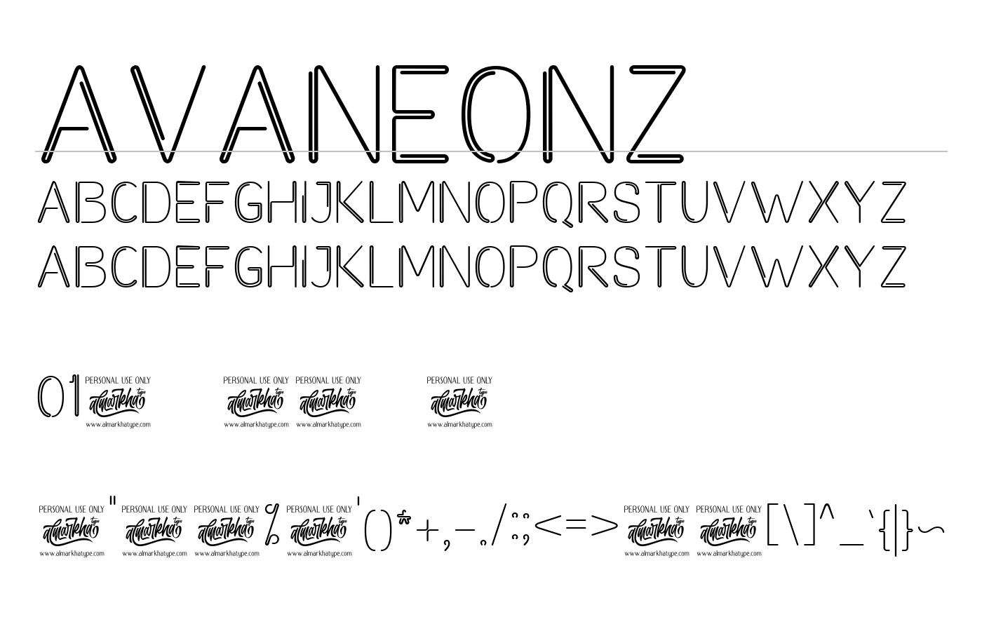 Avaneonz Font preview