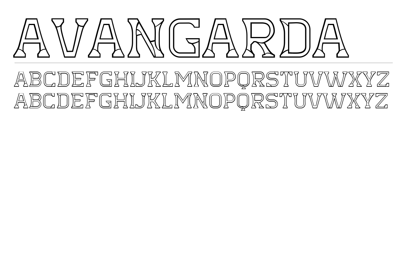Avangarda Font preview