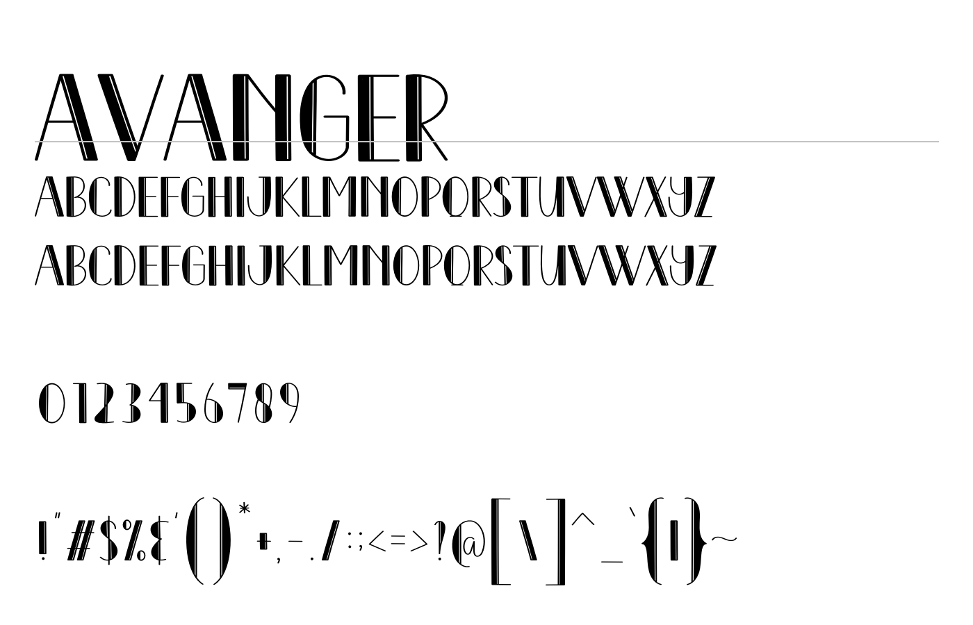 Avanger Font preview