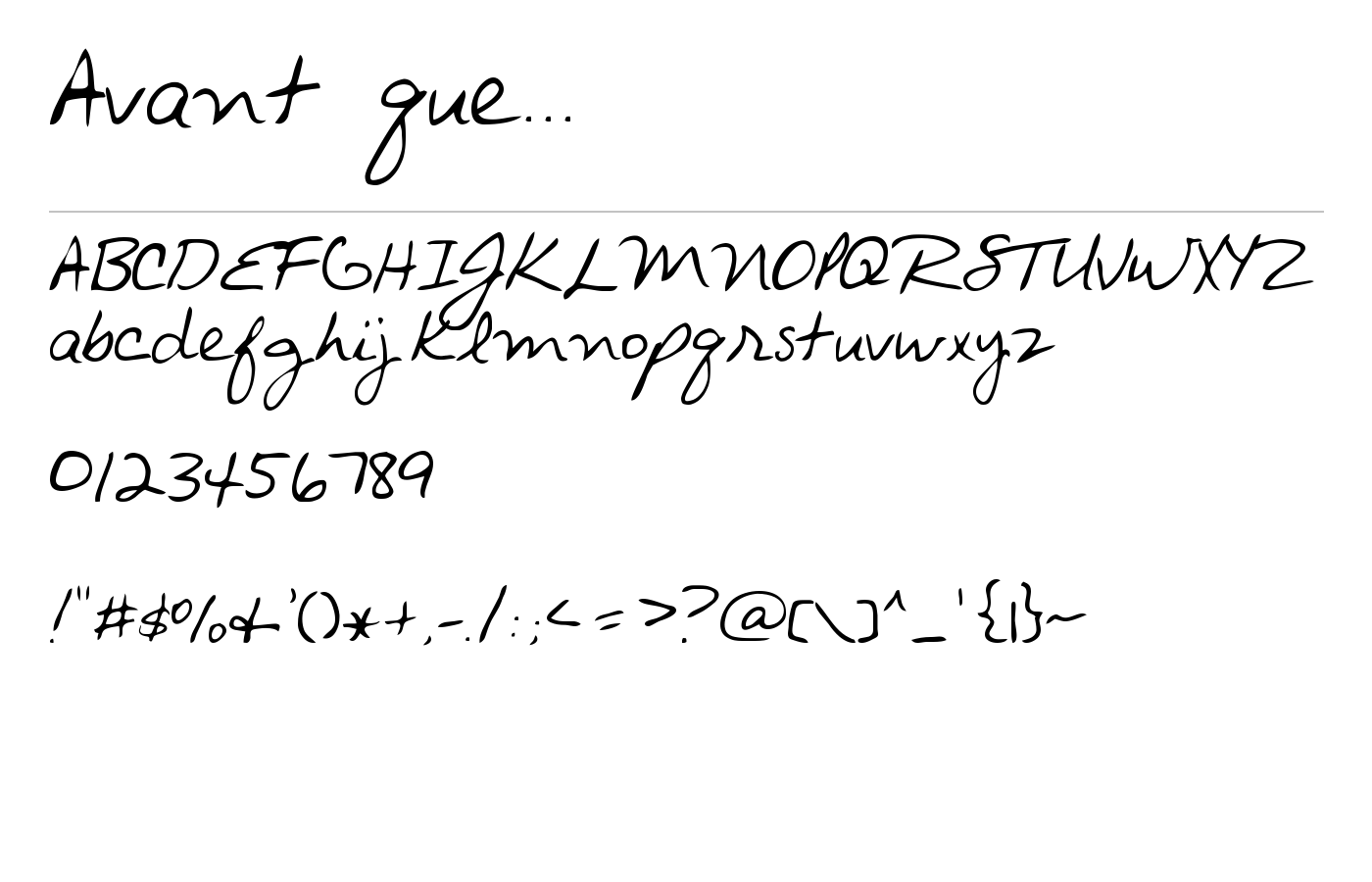 Avant que... Font preview